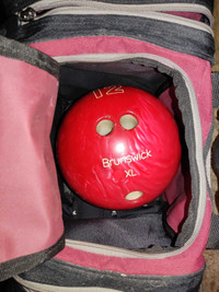 brunswik red bowling ball vintage