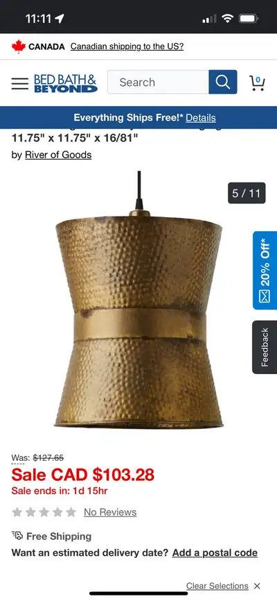 “LINDEN” Metal Pendant Light- BRAND NEW IN BOX, View more