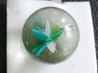 Vintage Marble  - 5/8" Three Colour Cross-thru (green/teal/whit)