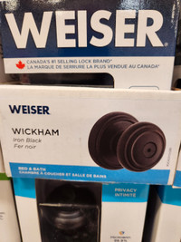 WEISER BLACK ROUND DOOR HANDLES 