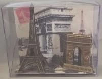Vintage Brass Eiffel Tower & Arc de Triomphe Souvenir of Paris