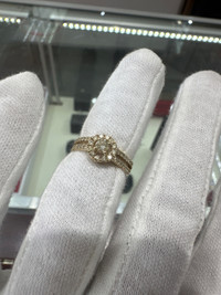 Diamond split shank halo ring