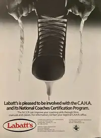 1989 Labatt’s Hockey Involvement Original Ad