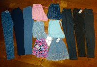 12 Girl Items, 6 Shorts + 3 Leggings + 3 Jeans, Size 6