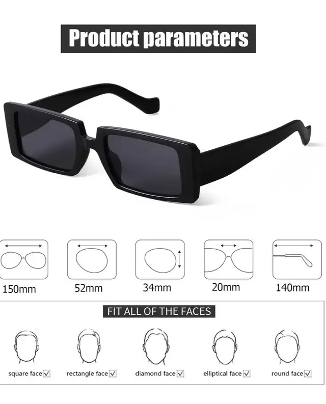 Retro 90s Rectangle Sunglasses – Fashionable for Women | UV400 in Multi-item in City of Toronto - Image 9