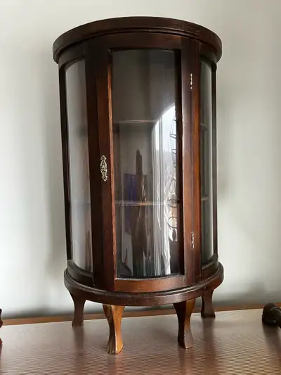 Antique Mini Curio Cabinet - petit meuble vitrine, View more