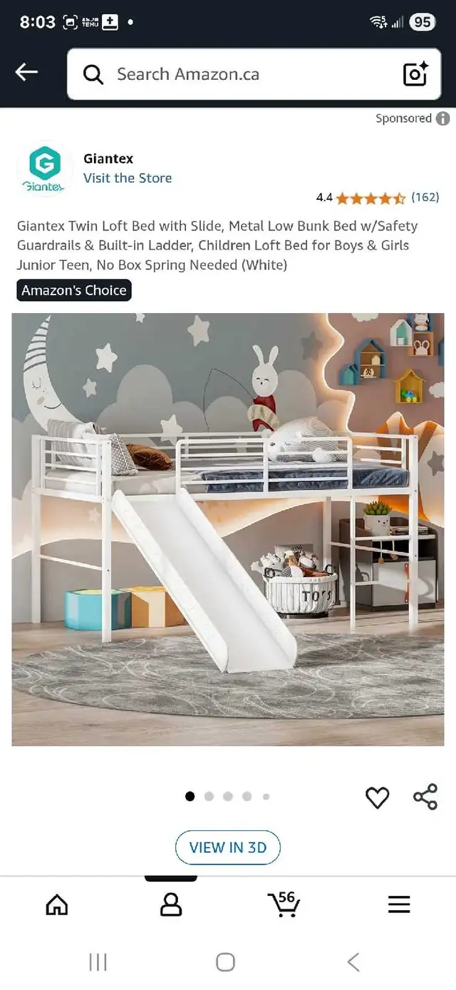 KIDS/TODDLERS/PLAYROOM/Giantex Twin Loft Bed with Slide, Metal L in Beds & Mattresses in City of Montréal - Image 2