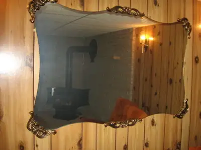 Vintage Brass Mirror, View more