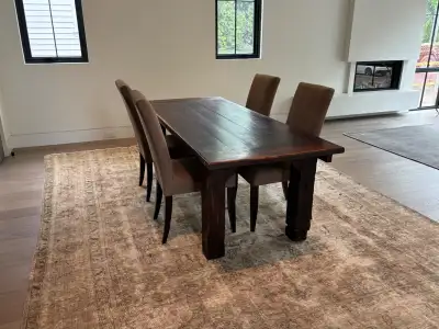 Antique dining table with chairs, View more