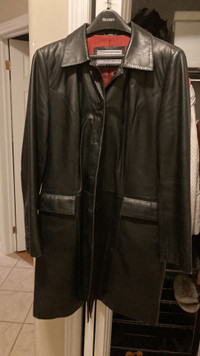 Woman’s leather 3/4 length  coat 