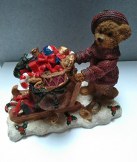 Abbot Collection, Bear Santa Pushing Sleigh