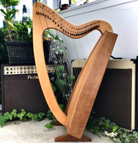 Beautiful 29-String Irish Celtic Lever Floor Harp with Tuning Ke