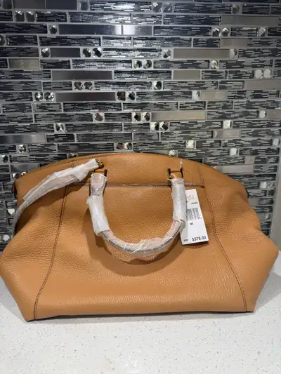 MICHAEL KORS RILEY PEANUT LG SATCHEL LEATHER , View more