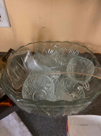 Punch bowl and glasses