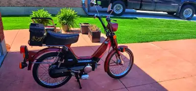 Get out and explore on this 1983 moped which has been restored to original with new tires and inner...