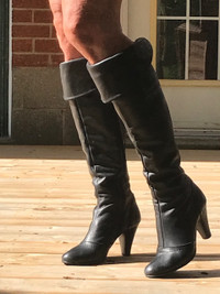 Browns Black Leather Knee High Boots
