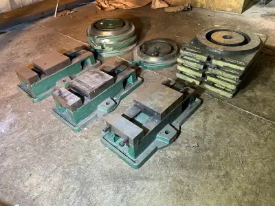 Milling machine vices and swivel bases.