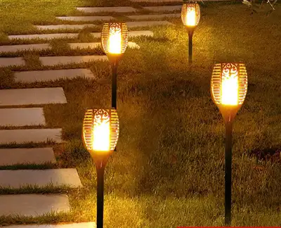 Solar Outdoor Flickering Flames Lights: Auto On/Off, View more