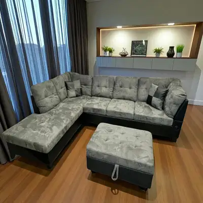 New Smart Sectional Sofa Set Grey In Color Grand Sale, View more