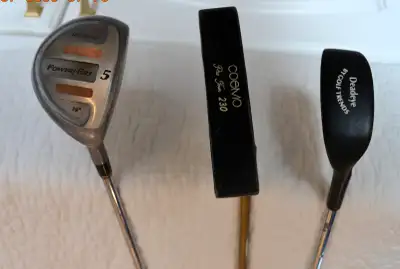 3 Clubs@Reasonable Prices:RH Chipper;RH Offset Putter;RH 5 Wood, View more