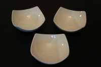 3 BOWRING Small Square Bowls - White