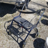 Extra wide walker with basket and seat.