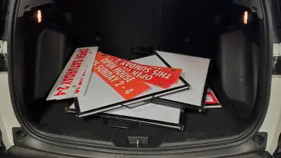 Real estate agents. Are your signs sliding around in the back of your vehicle. I have the solution....
