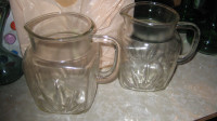 VINTAGE THICK QUALITY GLASS WATER / JUICE JUGS