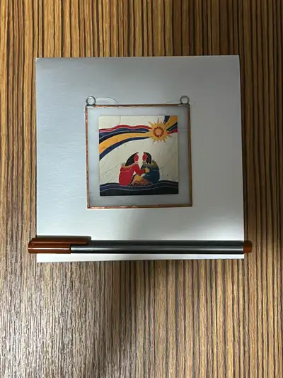 Hanging indigenous, art style glass painting, View more