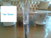 Brand New Czech Vintage Crystal Vase $10 + Ceramic R Vase $5
