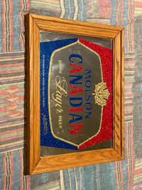 Molson Biere Beer Mirror Sign Advertising Molson Canadian Beer