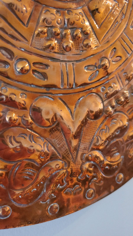 JGG Maya Aztèque Assiette cuivre mexicain Mexican copper dish dans Décoration intérieure et accessoires  à Laval/Rive Nord - Image 4