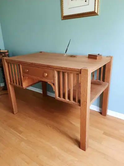 Vintage Mission Oak Library Desk, View more