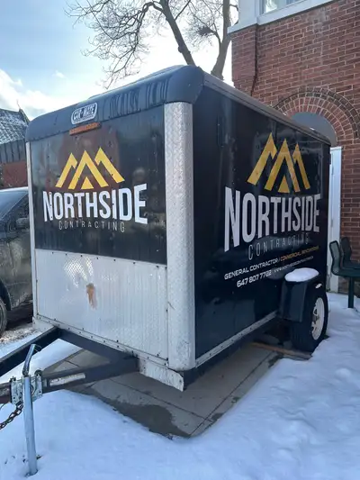 6x12 Carmate Trailer -Trailer has lots of dings and dents -Tires are okay -All electrical works Open...