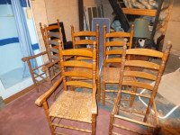 6 pine ladder back chairs