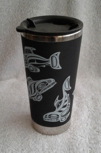 Travel mug with Haida design