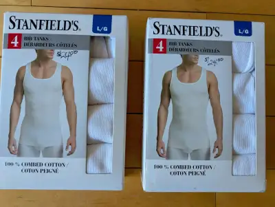 Stanfield Men's Rib Tanks, 4-pack, Large..$15..BNIB, View more