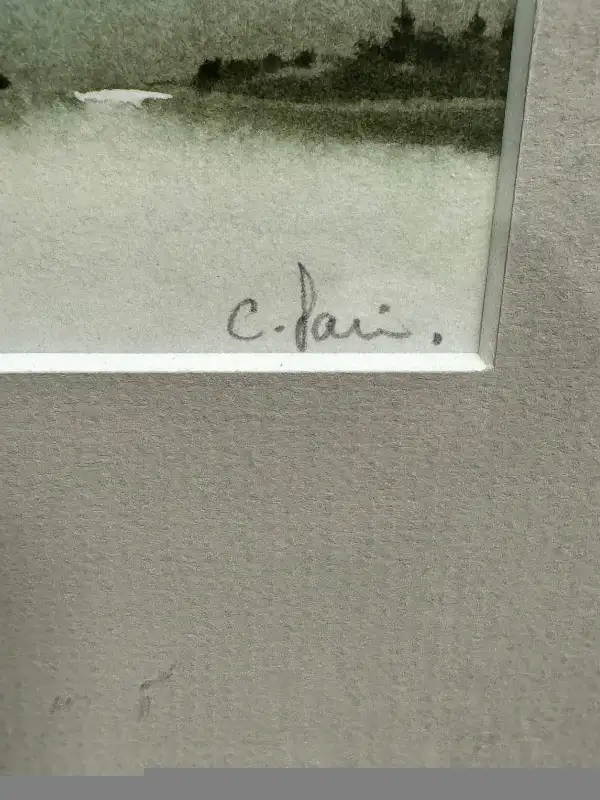 COLIN PAIN MINIATURE WATERCOLOUR ON PAPER FRAMED in Arts & Collectibles in Winnipeg - Image 3