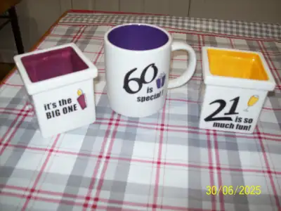 Birthday candle holder and a cup, View more