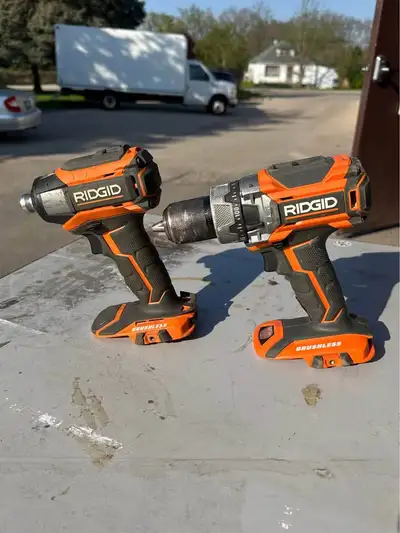 Rigid 18V 2pc Drill Set Hammer + Impact Driver - Bare Tools, View more