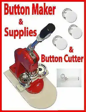 New 1 3/4" (44mm) Button Maker Press Machine Circle Cutter Pack, View more