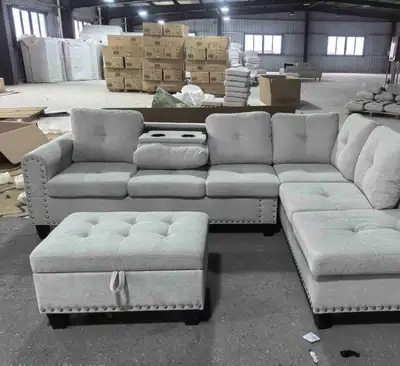 Sectional Sofa Dropdown Cupholder , View more