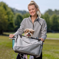 PetSafe Happy Ride Bicycle Pet Carrier Basket, Silver, Small