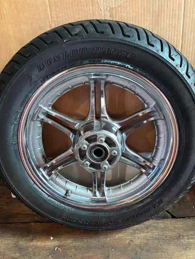 Misc pts wheels,some tin,exhaust pts and fishtail ends and mufflers,saddlebags ,,Outer fairing 2003....