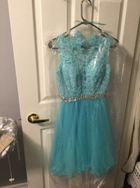 Turquoise Prom Dress Size 4 with Shawl