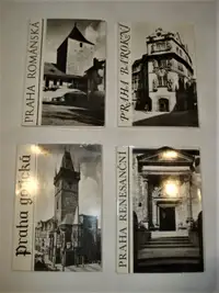 Lot vintage 4 sets cartes postales - Prague Année 1968 - Superbe