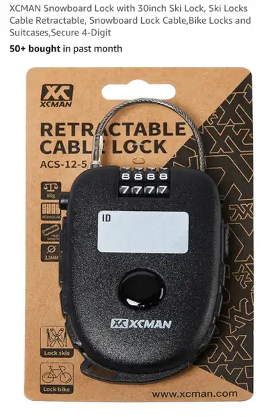 New Retractable Cable Lock 30”, View more