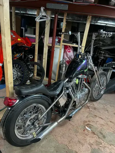 Project Harley Was running a driving before I started Lowbrow customs hardtail Brand new tires and r...