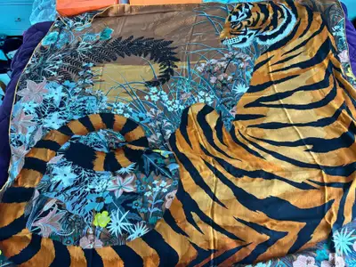 Hermes Tyger Tyger 140cm Cashmere & Silk Shawl [AUTHENTIC], View more