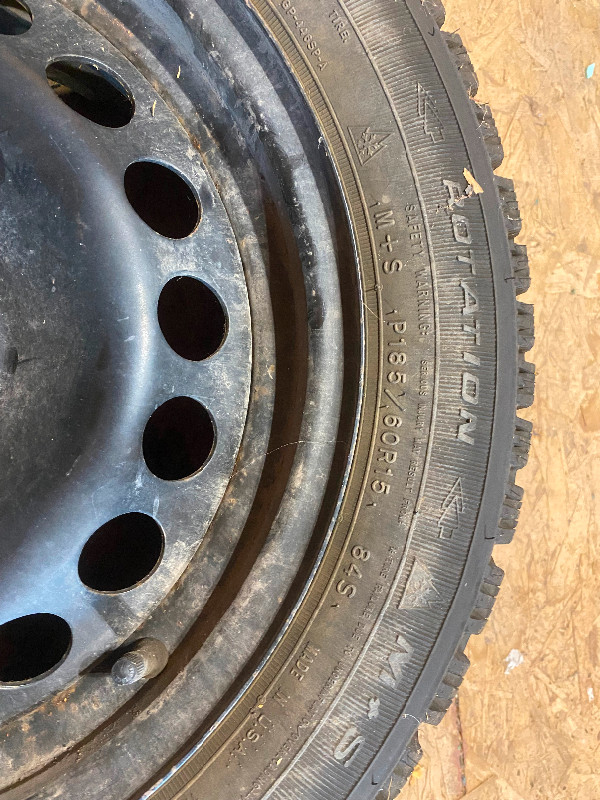 Goodyear Nordic P185/60R15 used winter tires in Tires & Rims in Napanee - Image 2